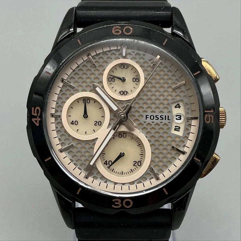 Fossil Modern Pursuit ES3984 Womens Watch 39mm Chronograph Date New Battery